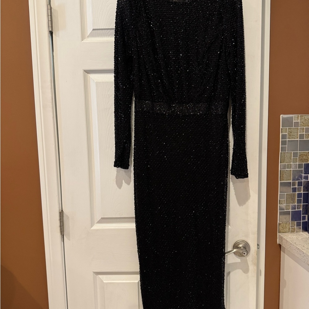 Black Mesh Long Sleeve Top